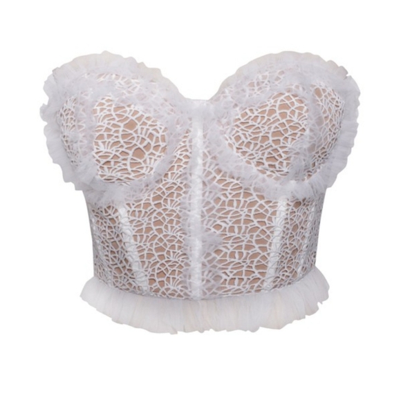 #49.NWT Miss Circle Oprah White lace corset top - Picture 2 of 6